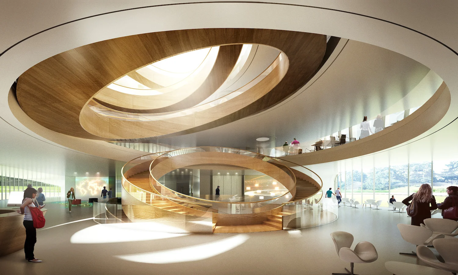 Headquarters for the International Olympic Committee. Lausanne, Switzerland. Architectural design and rendering by 3XN. Projected completion 2019.
