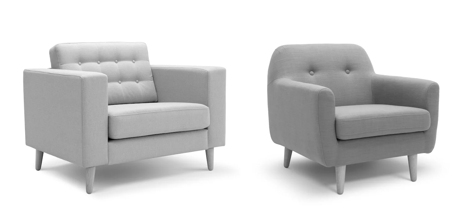 Comparison of furniture with straight versus curved contours. After Sibel S. Dazkir and Marilyn A. Read (2012). Images via Shutterstock.