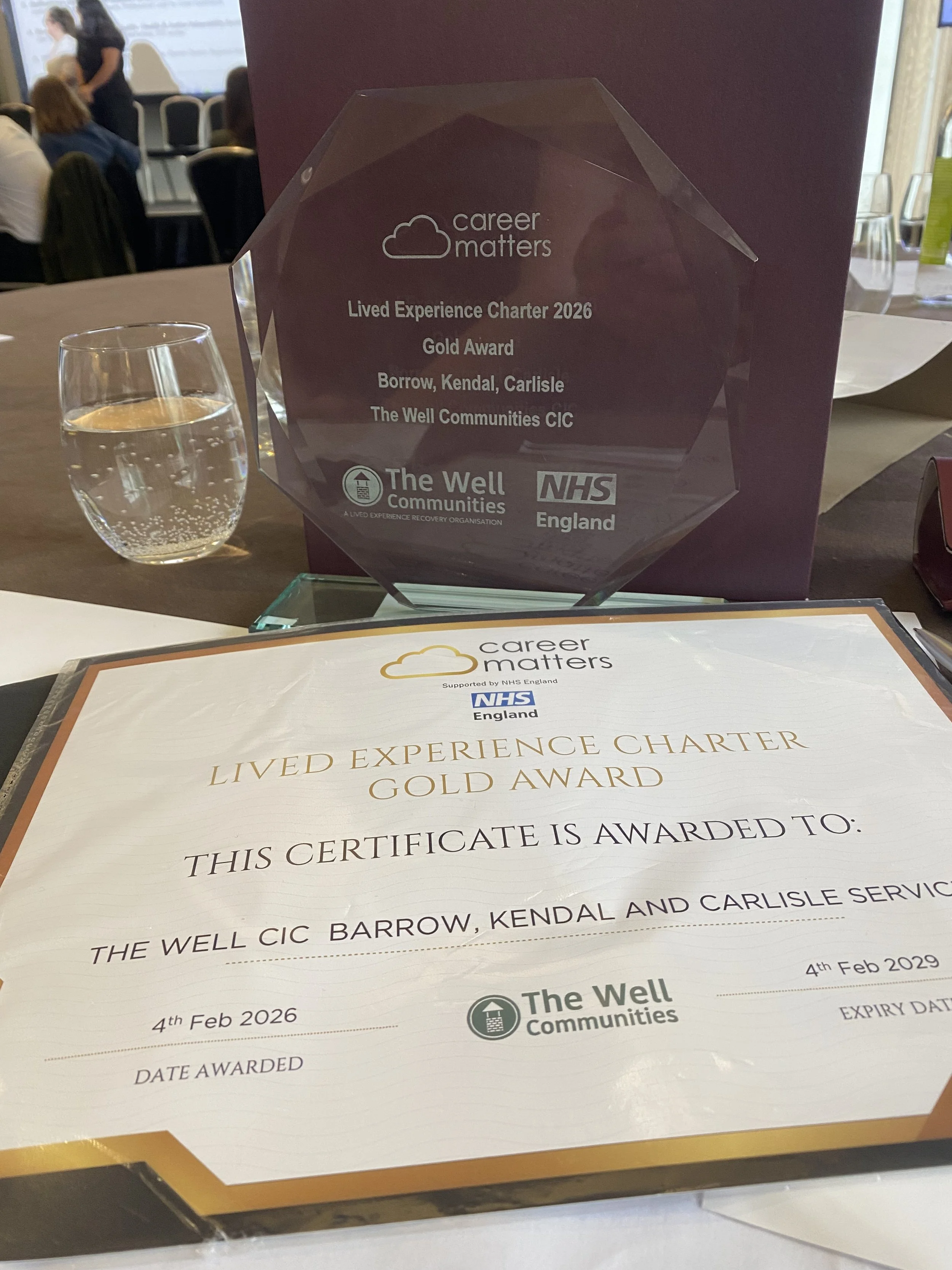 Celebrating Gold: Our Recovery Hubs Achieve the Lived Experience Charter’s Highest Award