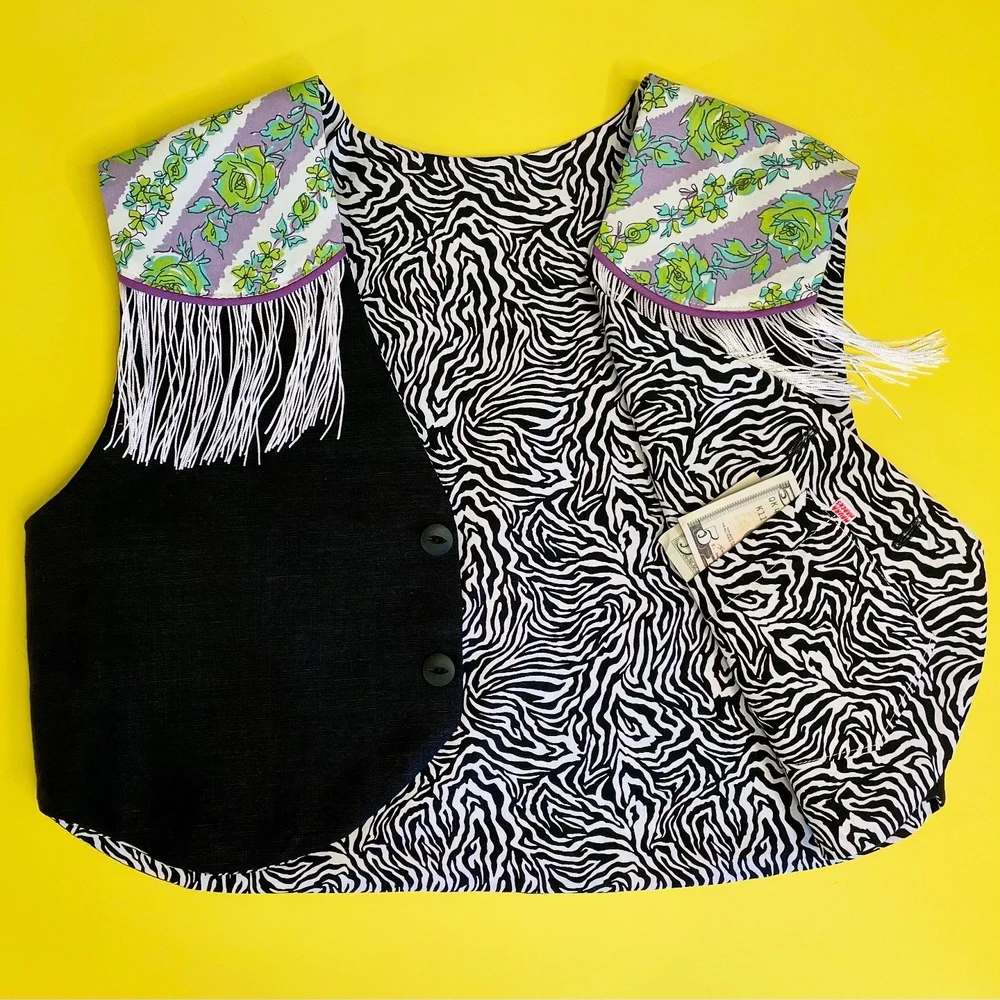 Western Vest - Zebra Lined — Maura Marcks Custom Shirts made