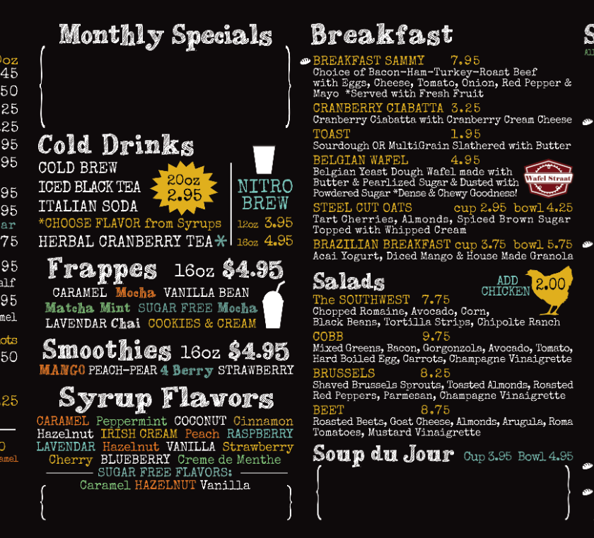 Detail of Large Menu