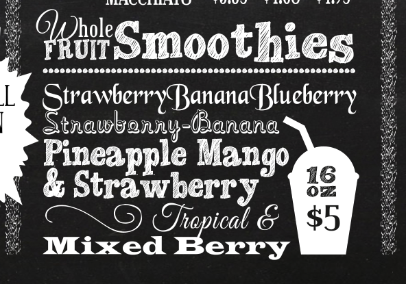 Detail of Chalkboard Menu (Copy)