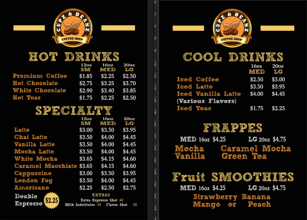 2pc Menu for Cupz & Beans (Copy)