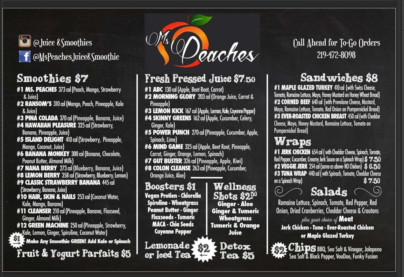 Menu Board for Ms. Peaches (Copy)
