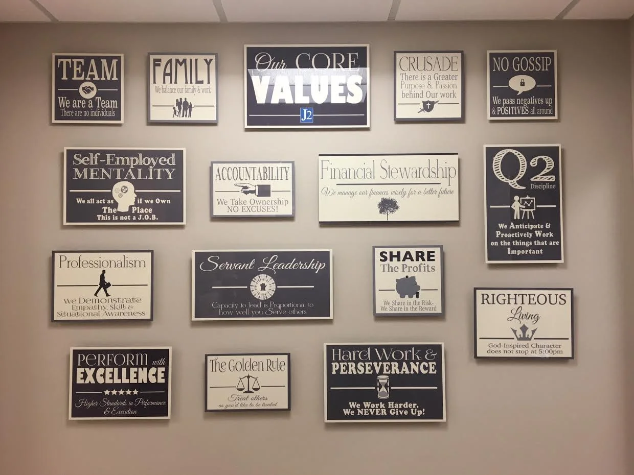 You can create a similar set to these on the modern Metal Float system. Metal Float CORE VALUES Signs with Your Company Logo Added - Ramsey Office Model Wall of Words - Company Values - Staff Motivational Office Decor - Show Off Your True Colors to …