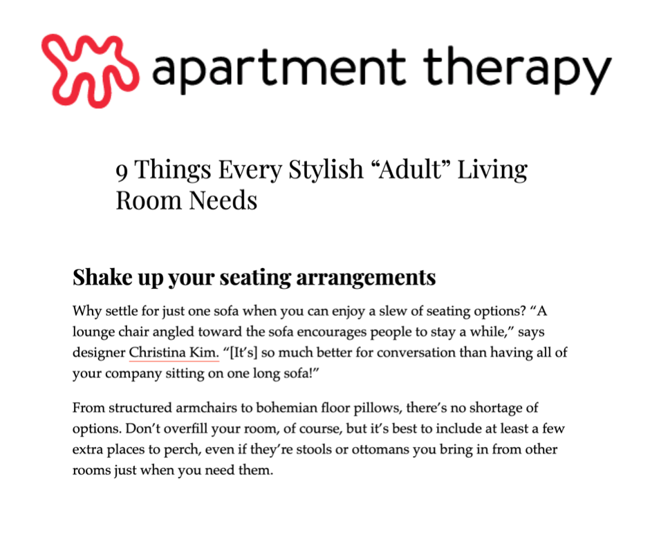 Apartment Therapy Feature August 2020