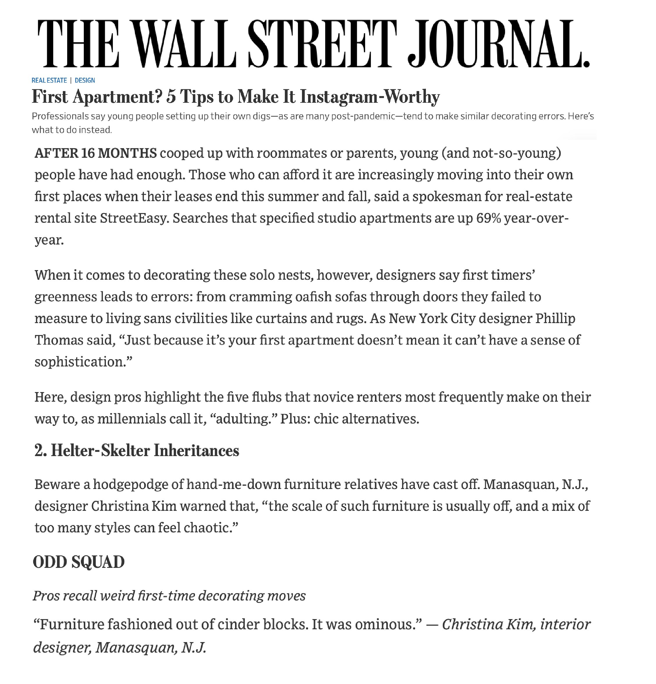 WSJ Feature August 2021
