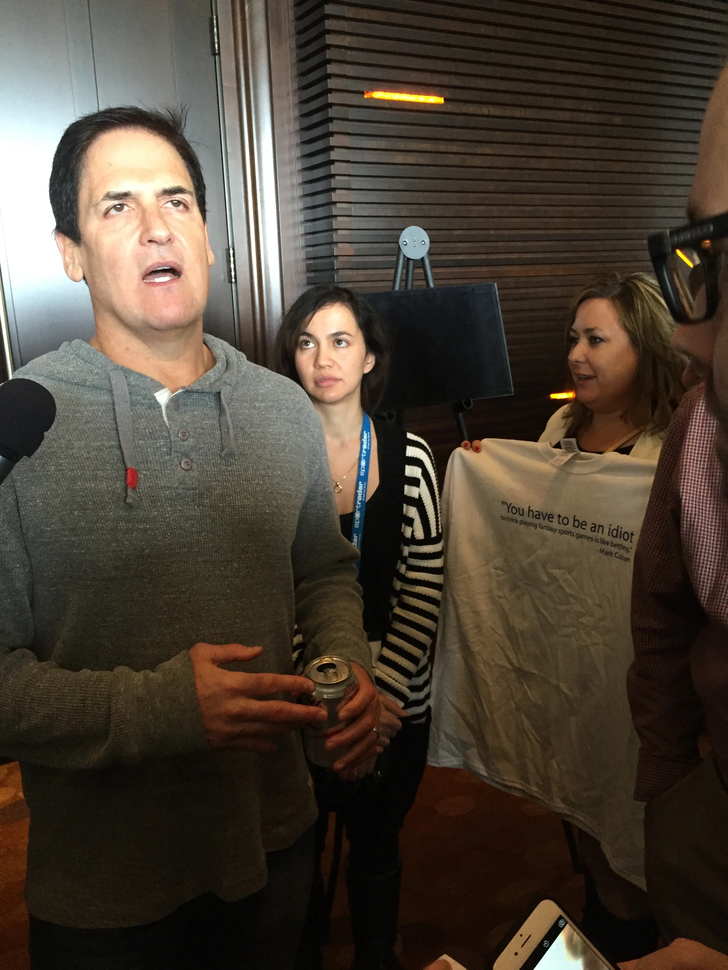 Talking with Mark Cuban at the FSTA conference.
