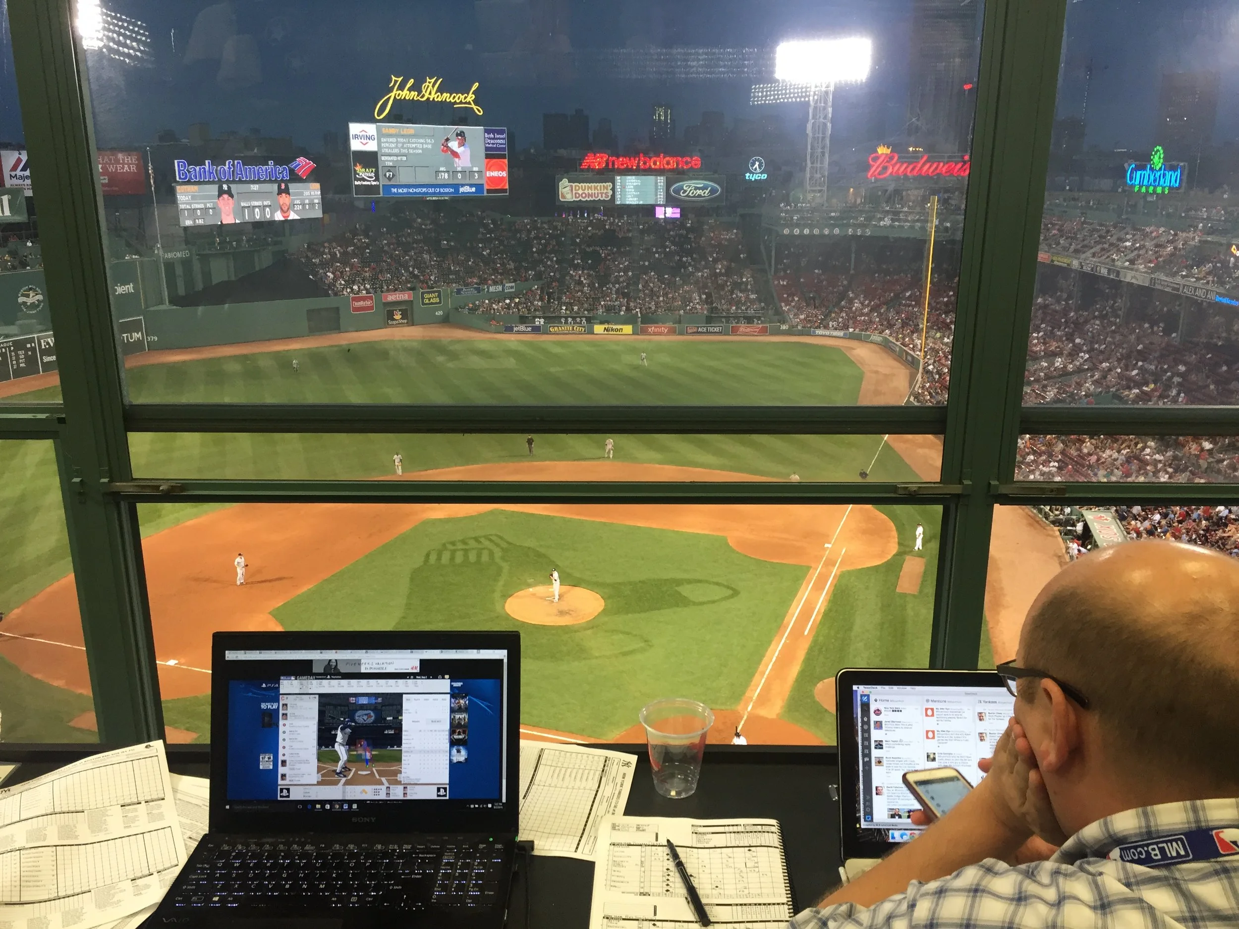 The view from the Fenway Park Press Box.
