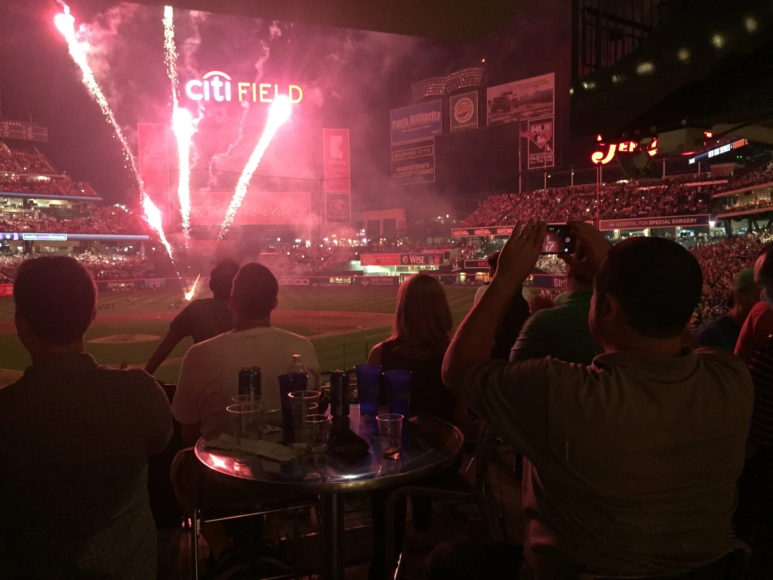 Watching the fireworks at Citi Field after Boot Camp