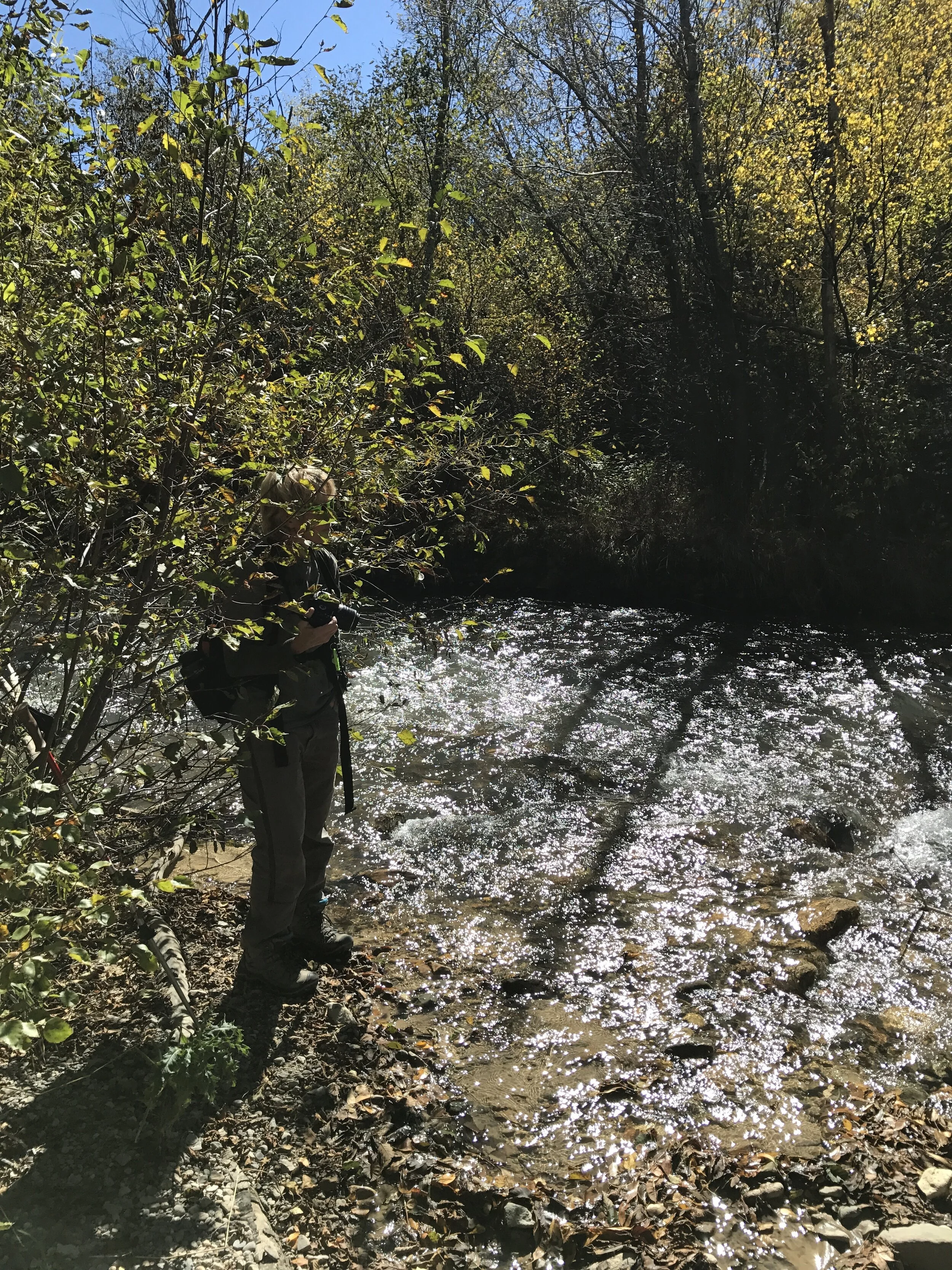 Cynthia Meachum looking out over the Red River.