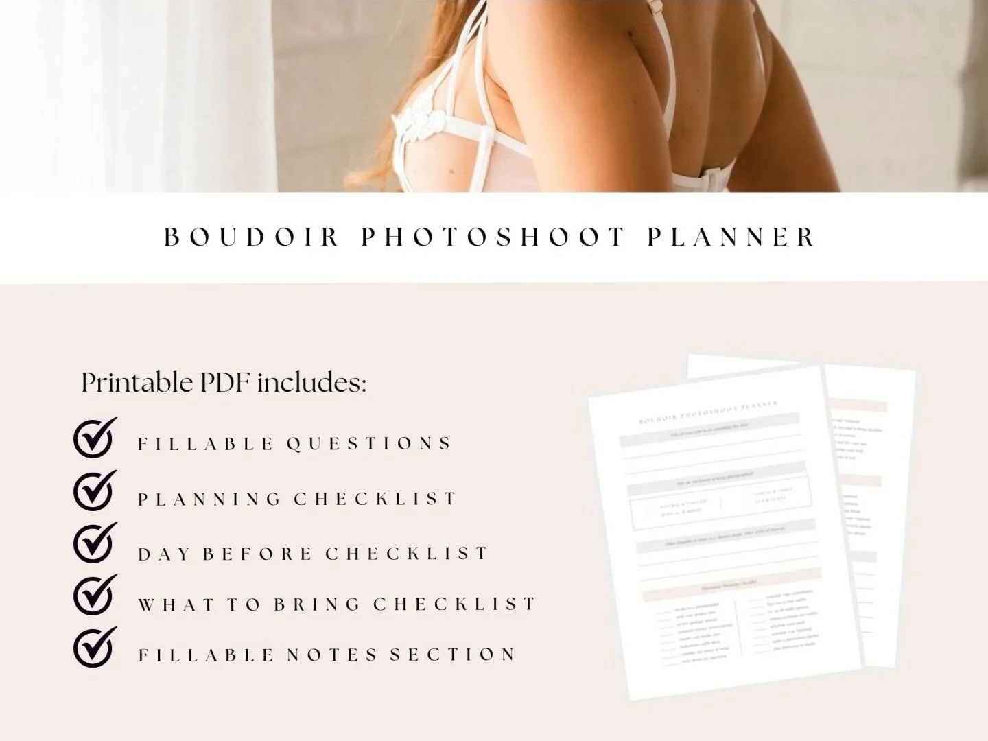 Boudoir Photoshoot Planner (Printable PDF)
