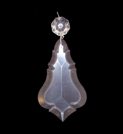 100  2" Crystal Tear Drop Almond Style Lamp-Chandelier-Silver Pins w/14mm beads 