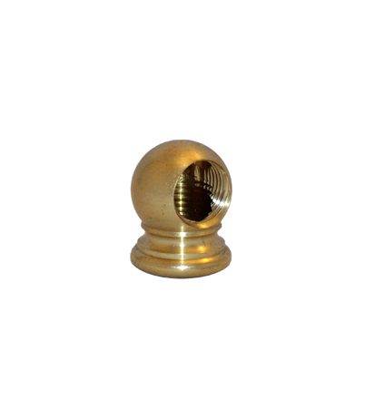 1 1/4" UNFINISHED SOLID BRASS BALL KNOB LAMP FINIAL TOP TAP 1/4"ips 3/8" hole 