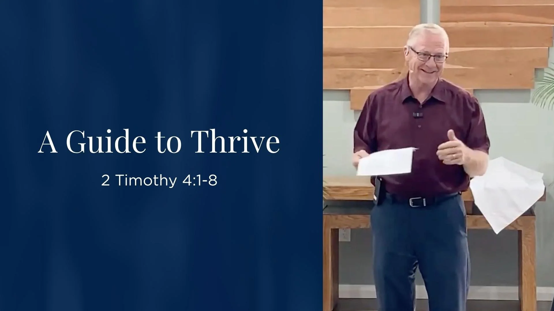 A Guide to Thrive - 2 Timothy 4:1-8