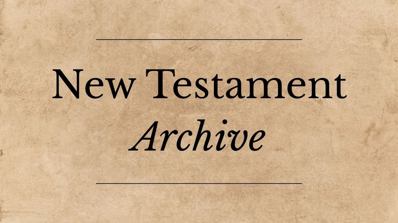 parchment background with title New Testament Archive