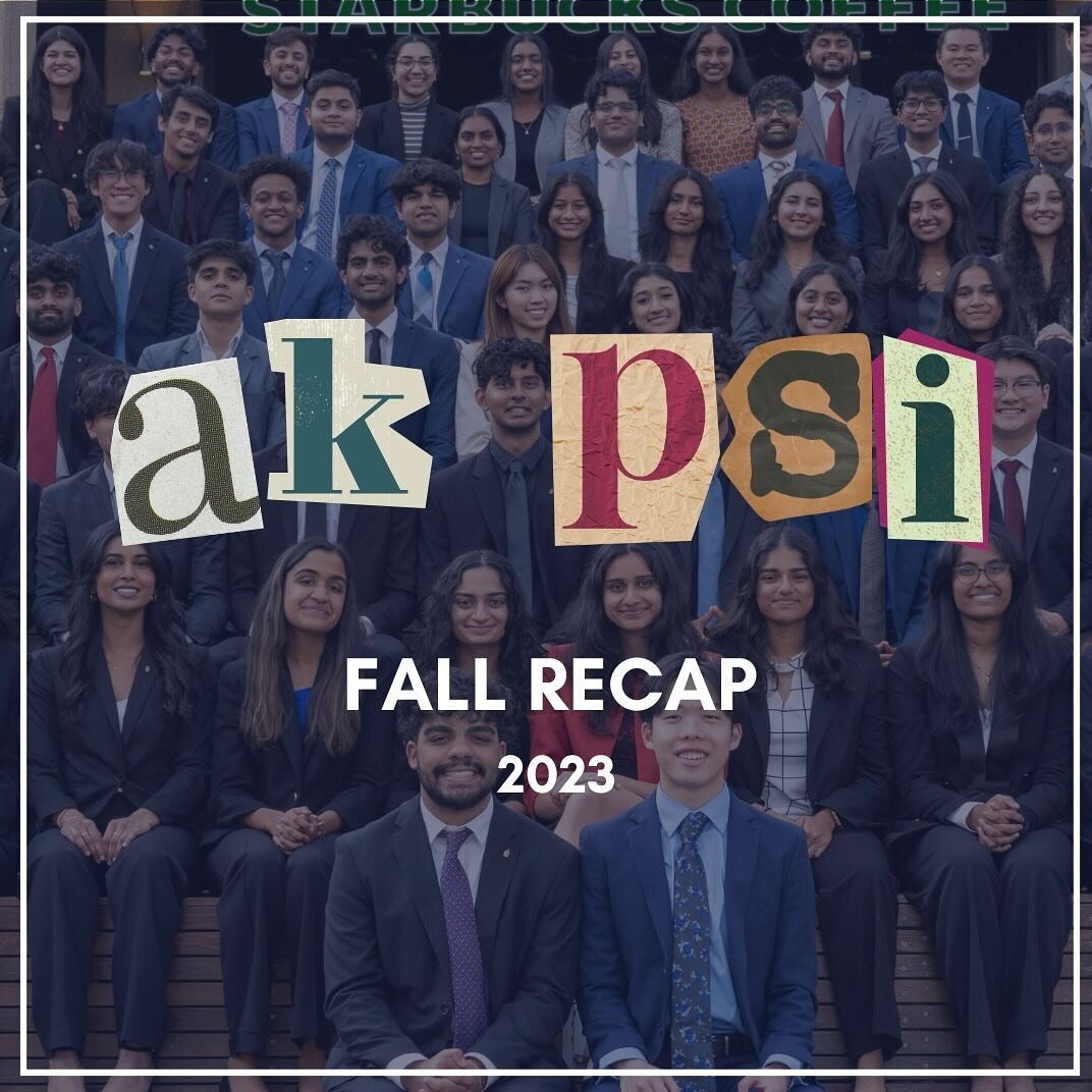 Fall 2023 Recap 📷

Cheers to another semester of growth, success, and community in AKPsi🌟 

We&rsquo;re excited to wrap up 2023 with our newest Alpha Gamma pledge class, our dedicated professional committee, unforgettable brotherhood moments, and a