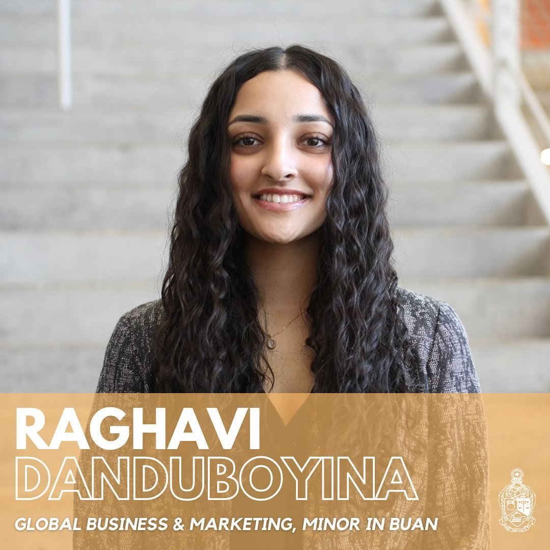 Featuring brother @raghavi.satya 

Brother Danduboyina is a sophomore majoring in Global Business &amp; Marketing with a minor in Business Analytics. She is currently serving as our chapter&rsquo;s Vice President of Membership this semester 🙌