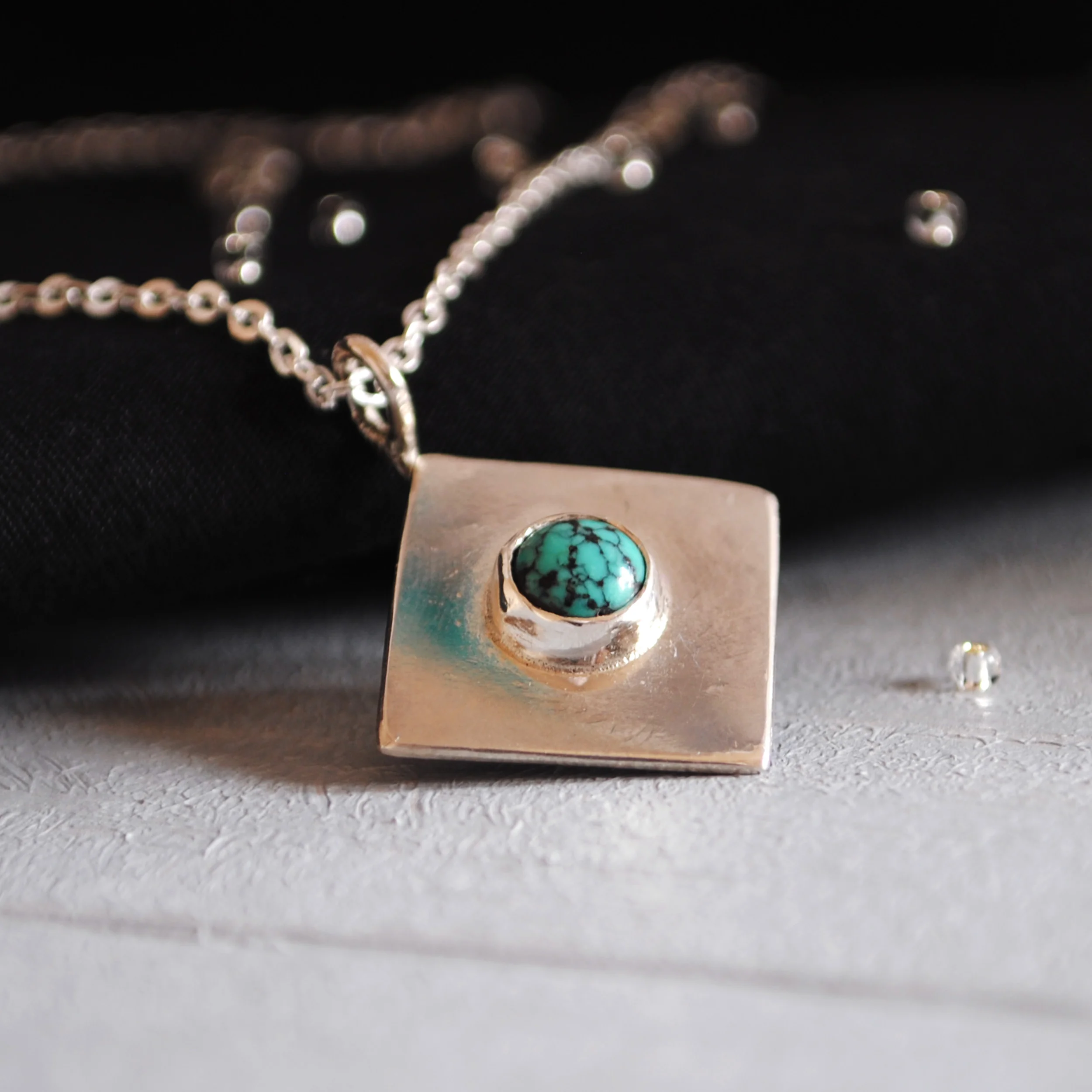Sterling Silver Turquoise Pendant Custom Design