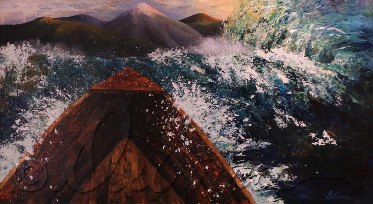 “Commit” by Deborra Marshall Bohrer (2015). 76”x42”acrylic on birch board.