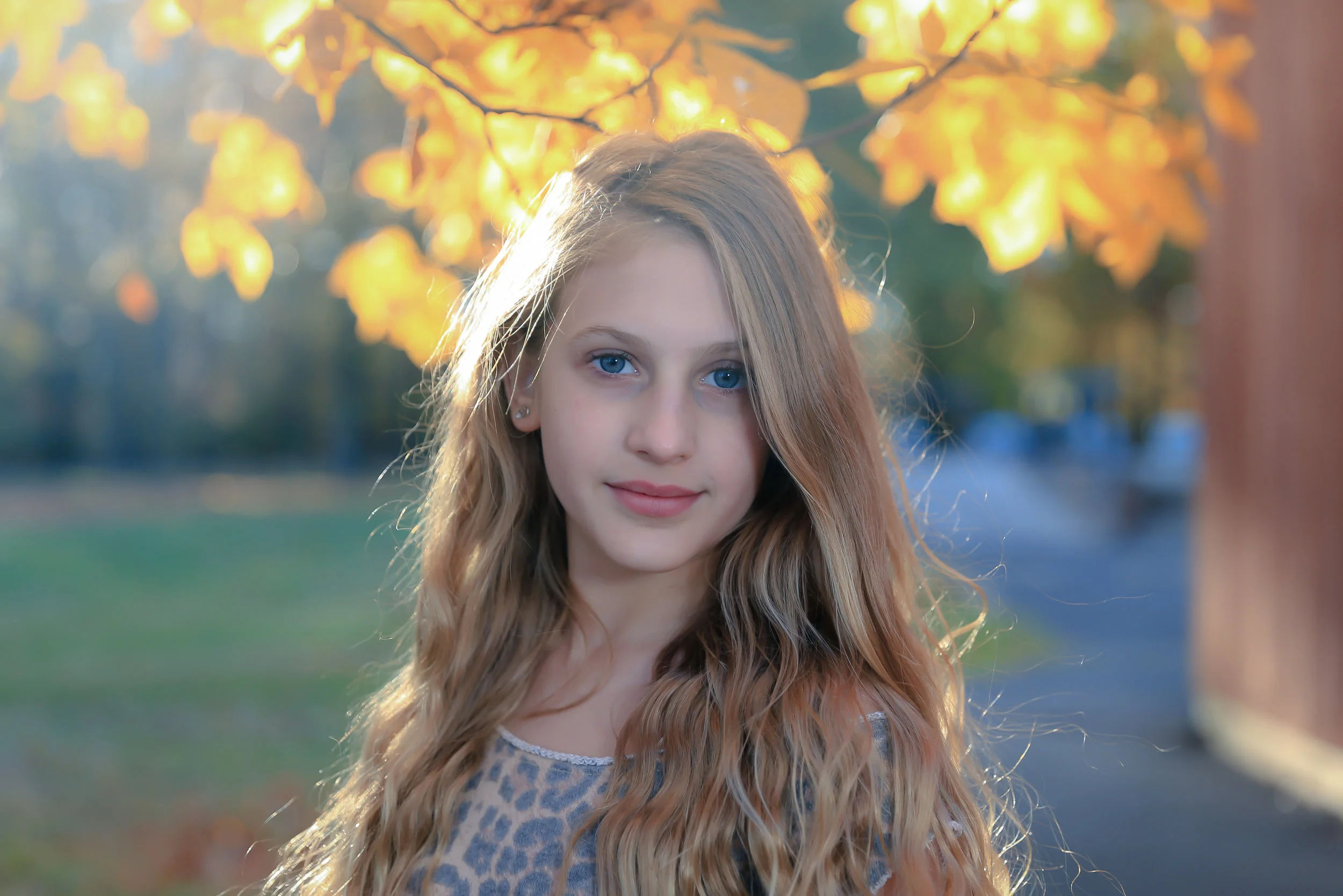 Little lady soft fall sun gaze