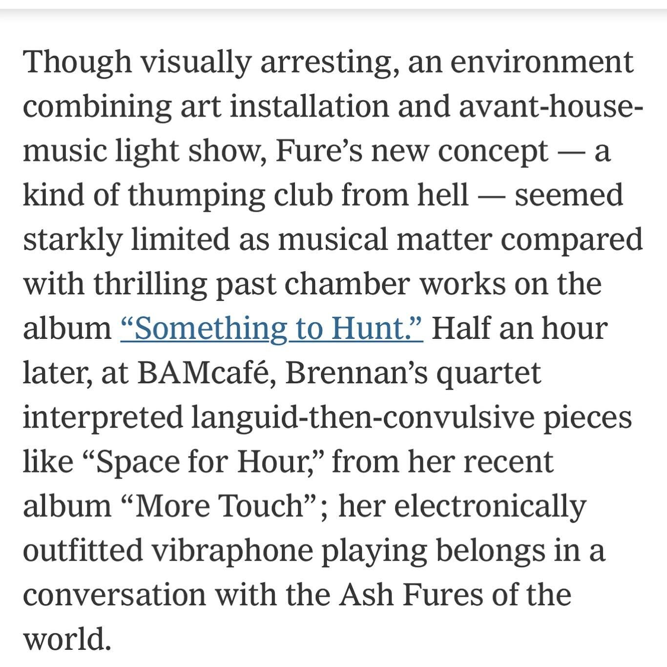 Thank you so much for the mention @nytimes and Seth Colter Walls! 🙏 
.
.
.
.
.
#tuesdayvibes #nyc #performance #show #bangonacan #longplayfestival #springvibes #patriciabrennan #quartet #electronic #music #vibes #effects #groove #percussion #rhythm 