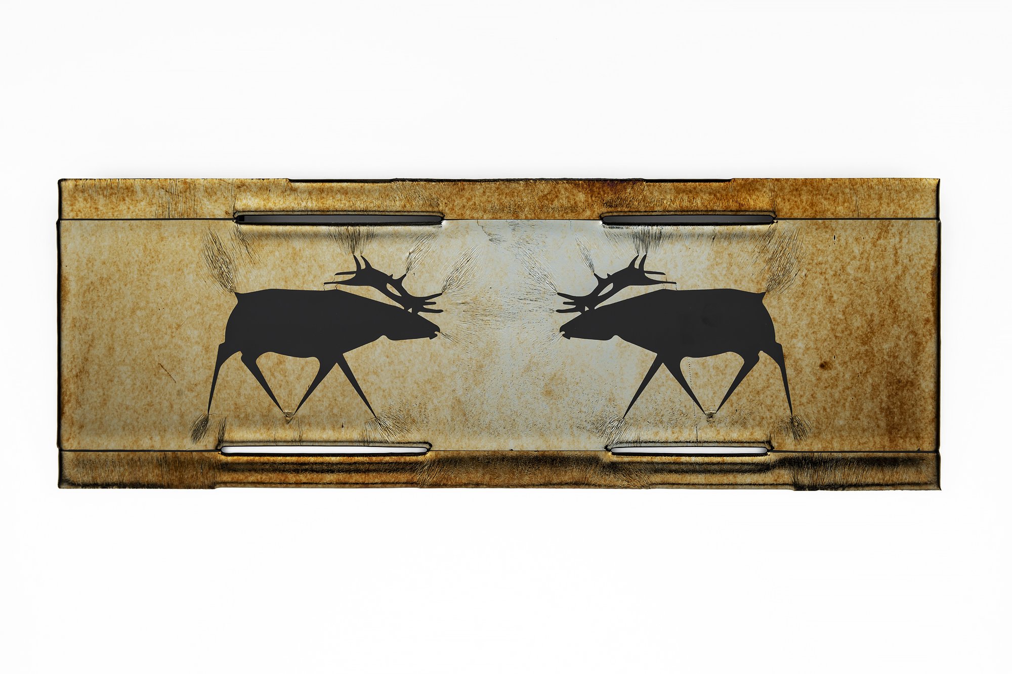 Glass Painting: Horizontal Black Elk on Gold