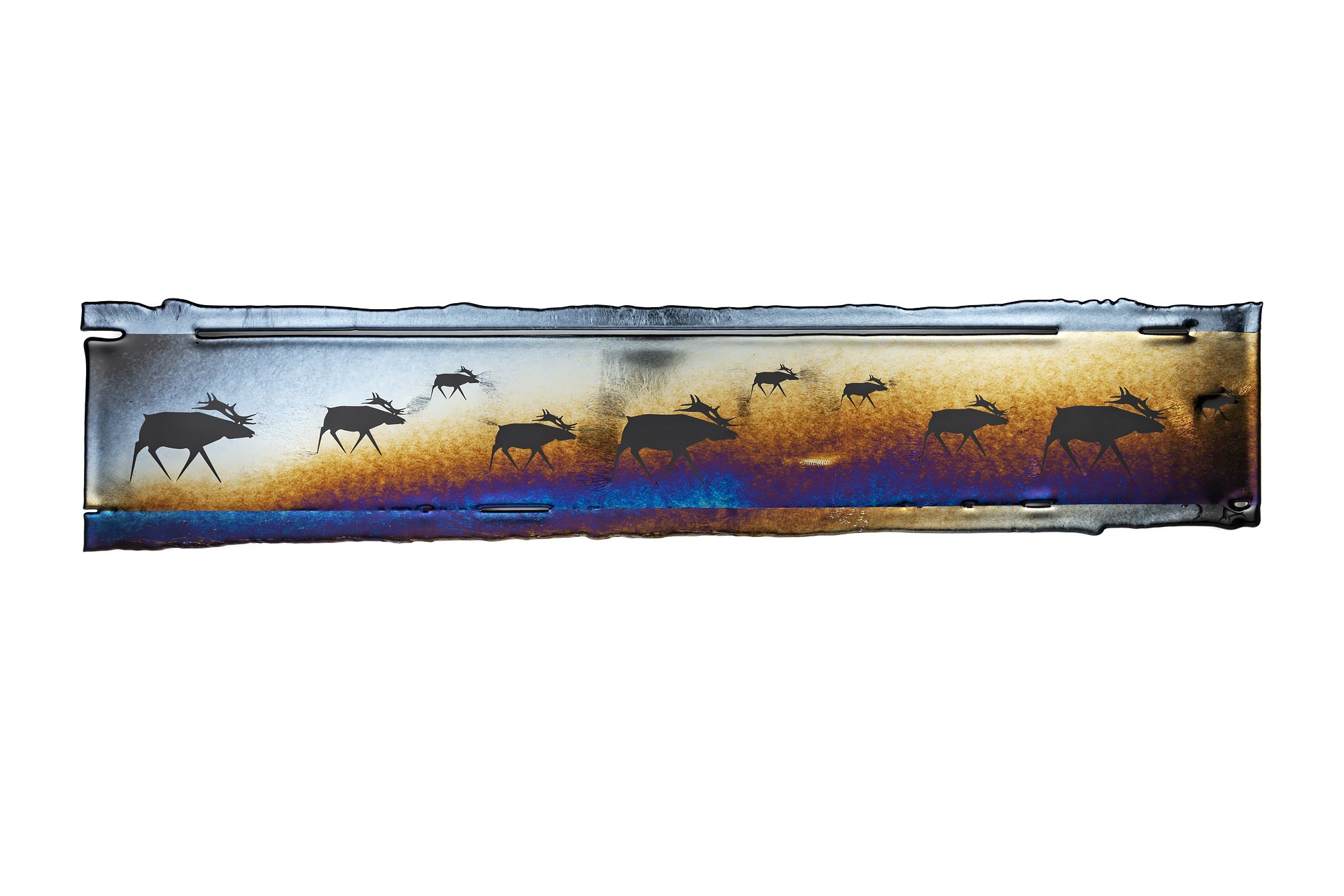 Glass Painting: Horizontal Iridescent Elk 1
