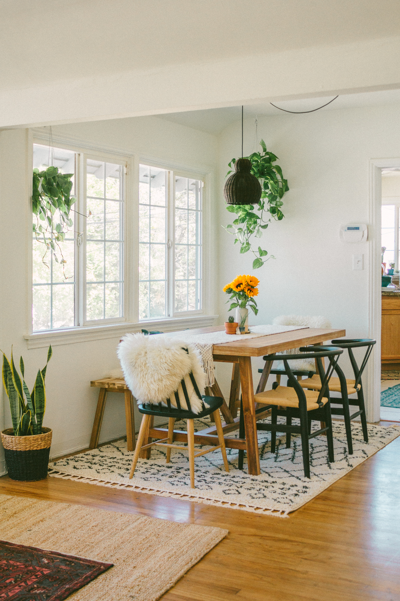 Dining Room Reveal Black Blooms, Boho Dining Room Images