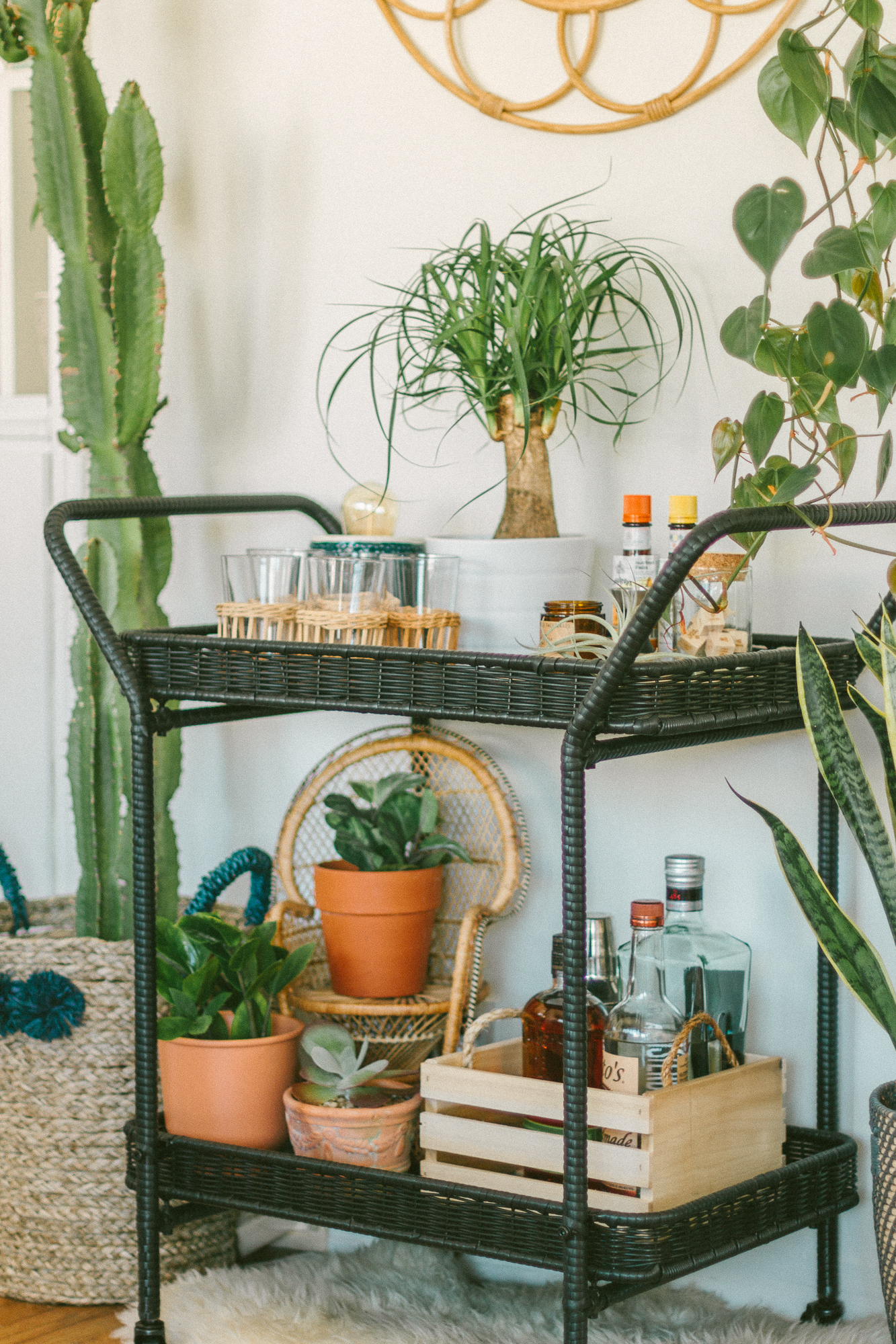 bar serving carts on How To Style A Bar Cart Black Blooms