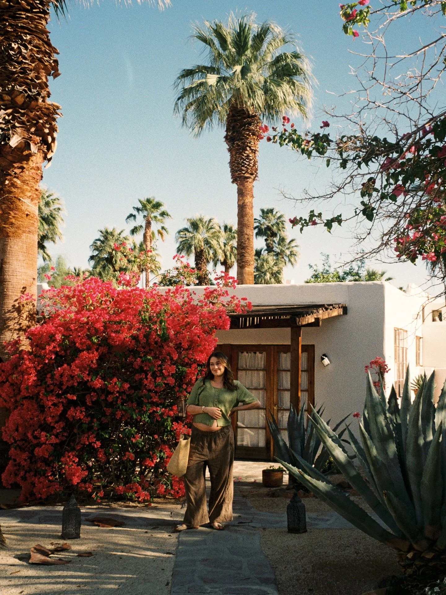 while we wait for baby to arrive i&rsquo;ve been trying to do the things i&rsquo;ve been procrastinating, like developing film from our april palm springs getaway 🌺 back when i was 19 weeks and the bump was small. seems like forever ago!