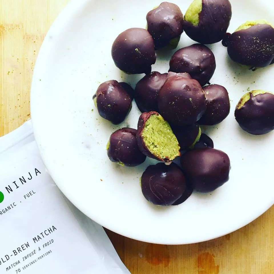 Raw Vegan Chocolate Matcha Truffles