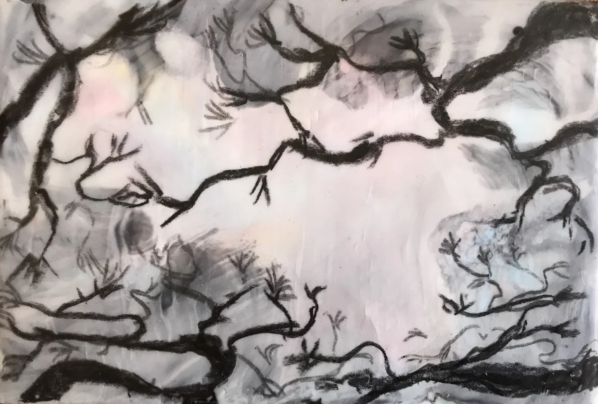 Japanese Pines Winter 6" x 4" SOLD