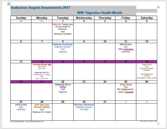 Detailed Information about events can be found within the events page. This will be completed shortly! 