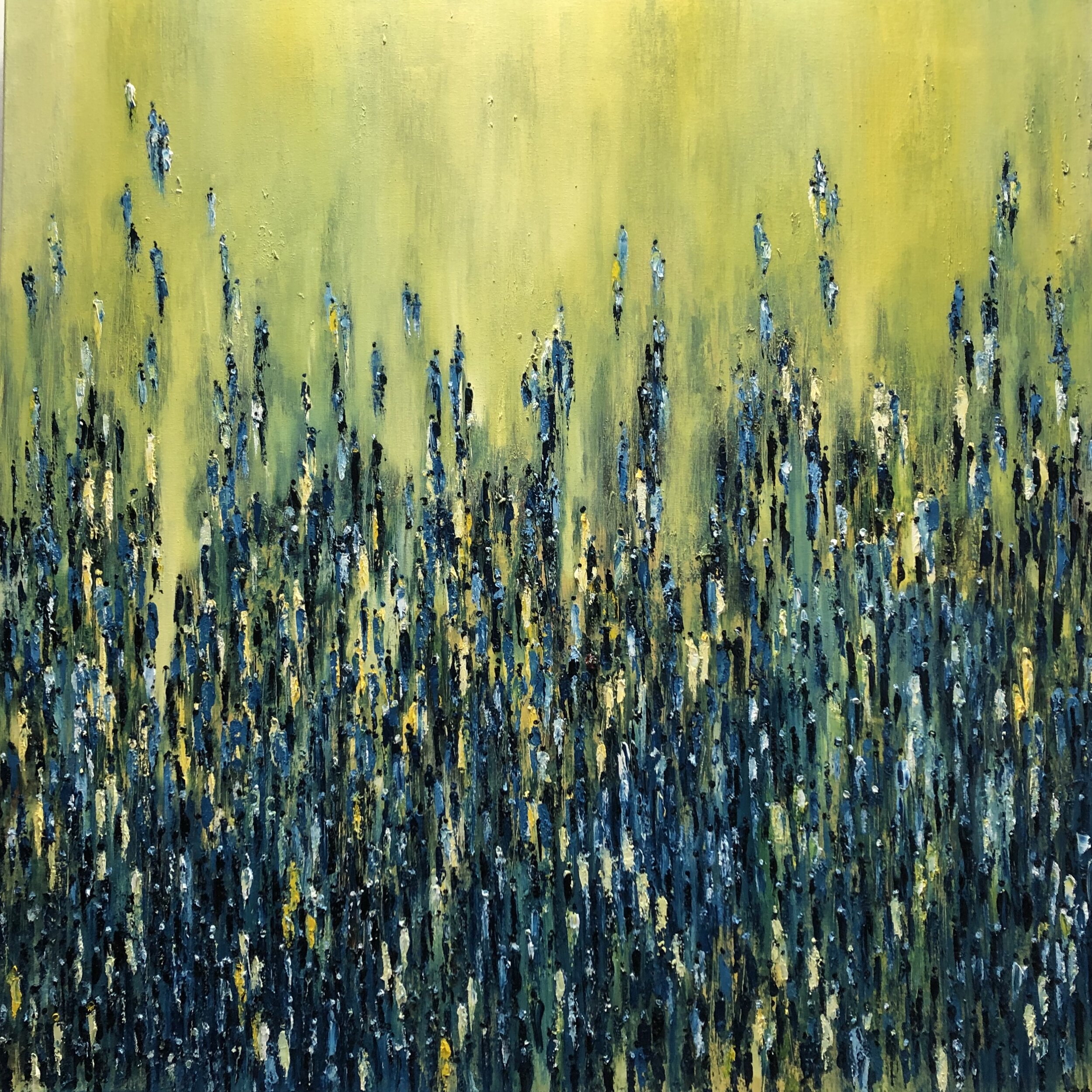 Parallel conversations, oil on canvas, 40" x 40"