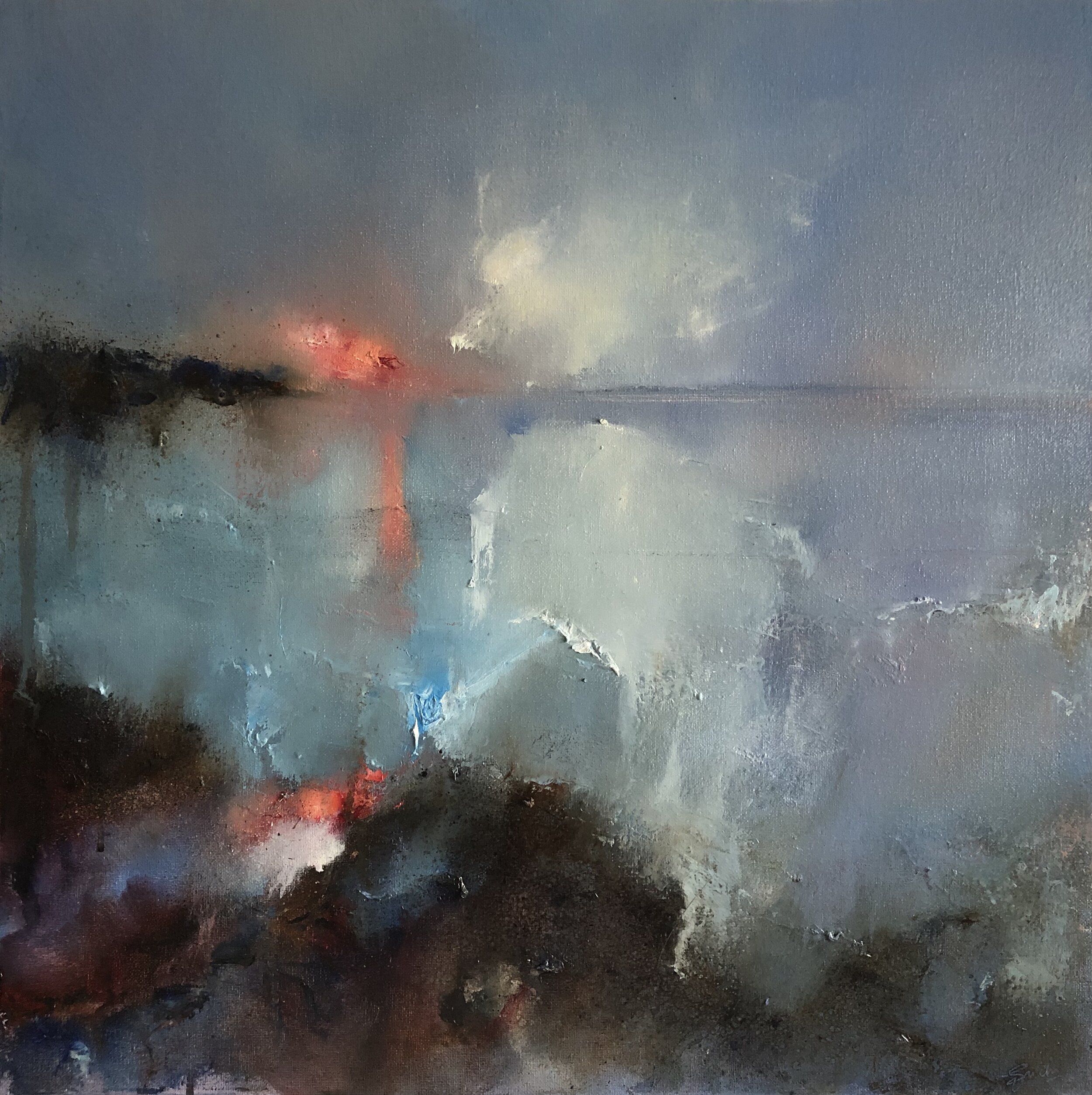 SOLD, Summer evening, oil on canvas, 20" x 20"