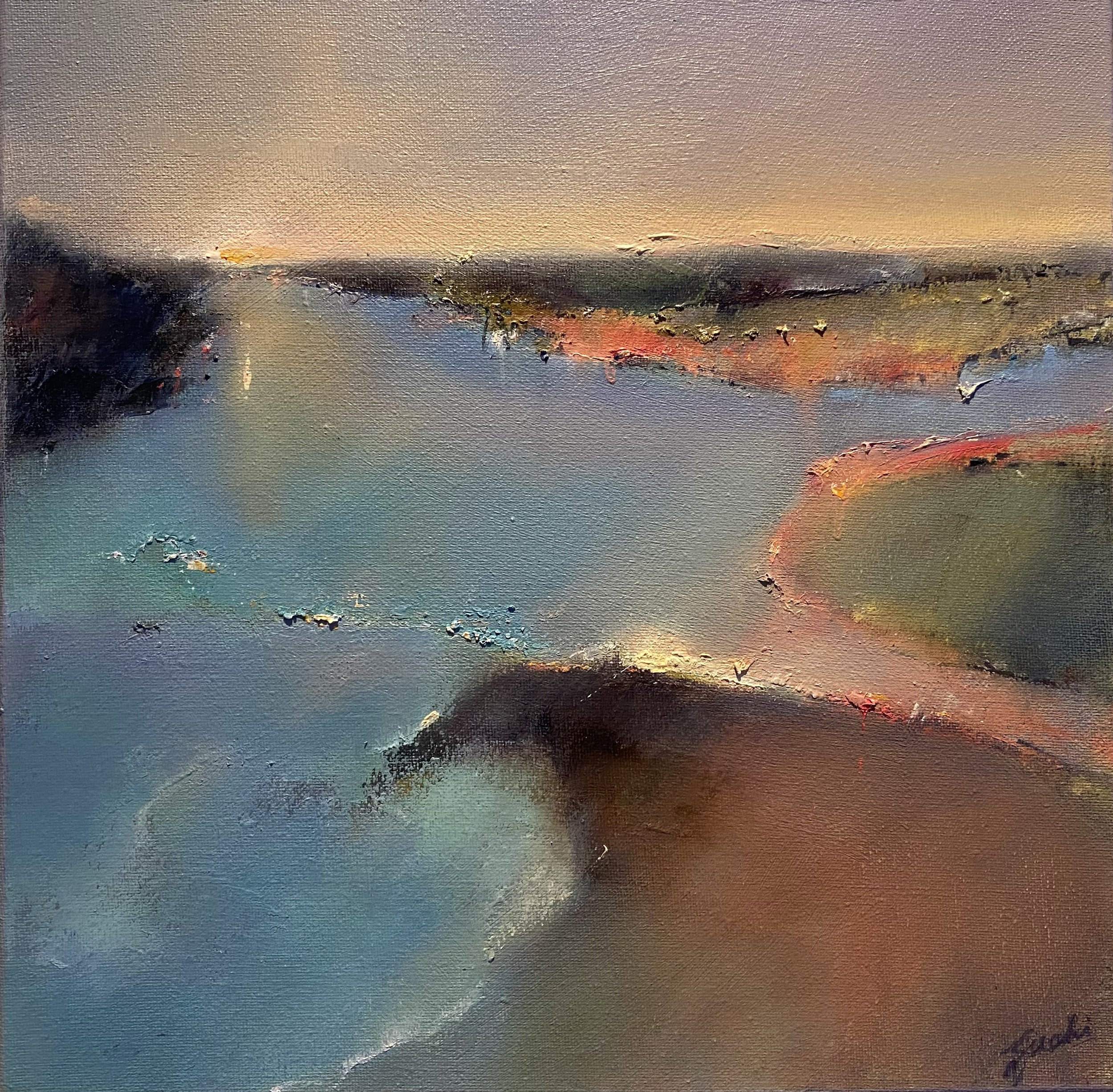 Coastal path III, Oil on canvas, 12" x 12"