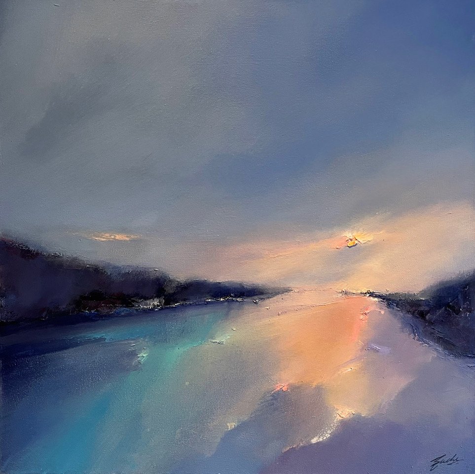 Reflections of an evening, Oil, 20" x 20"