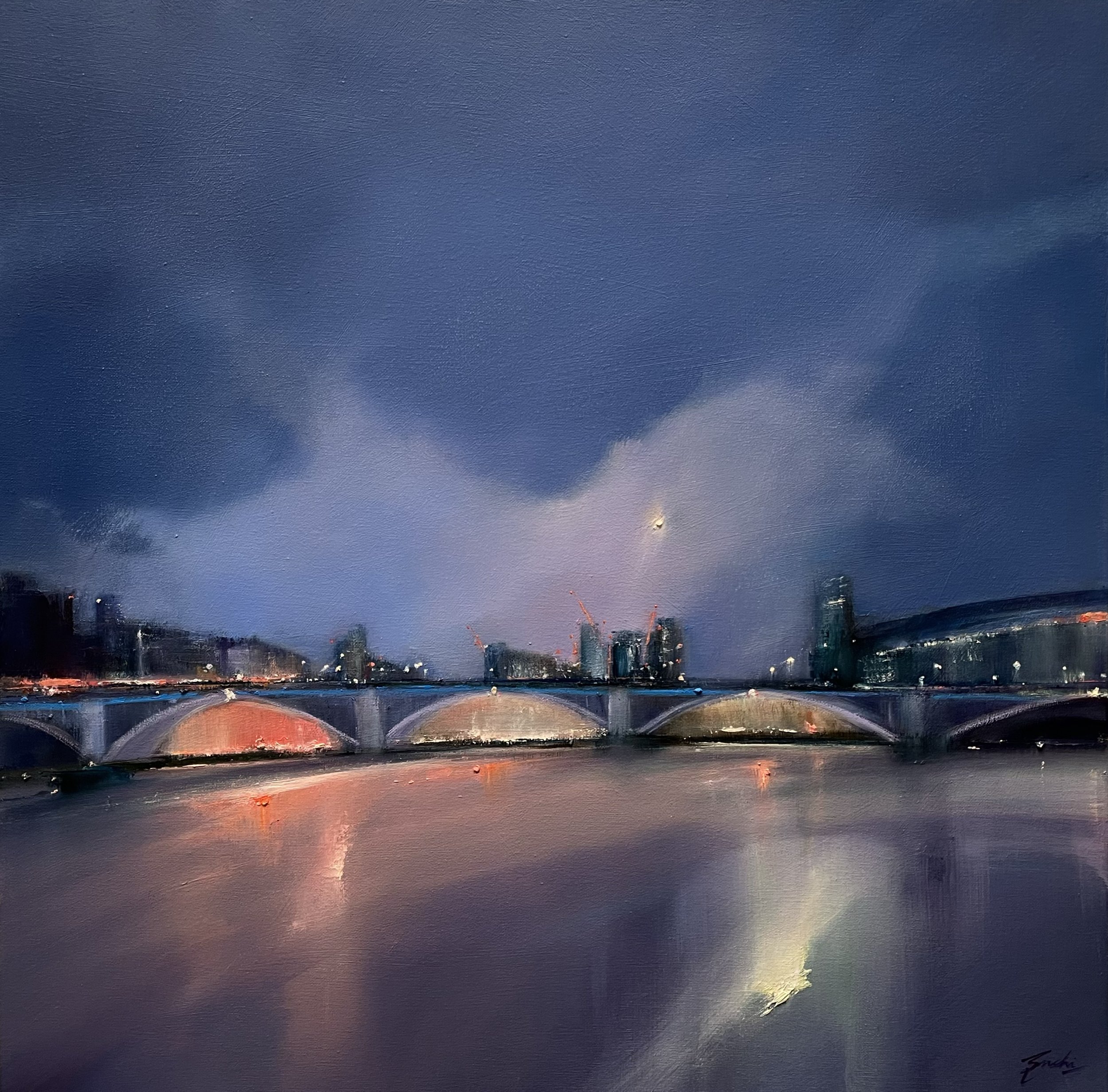 Night sky, London, Oil, 24" x 24"