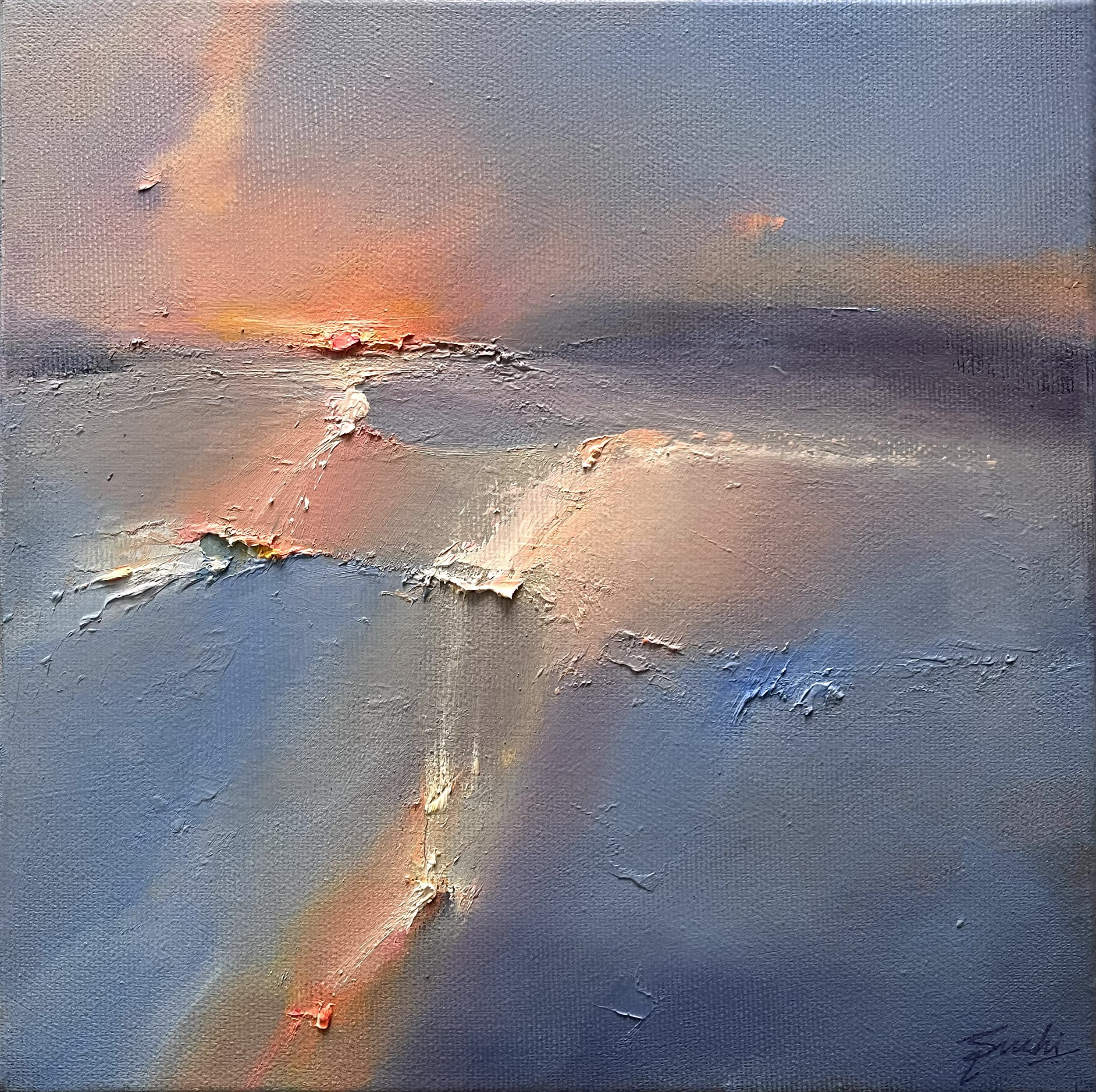 Evening reflections, Oil, 10" x 10"