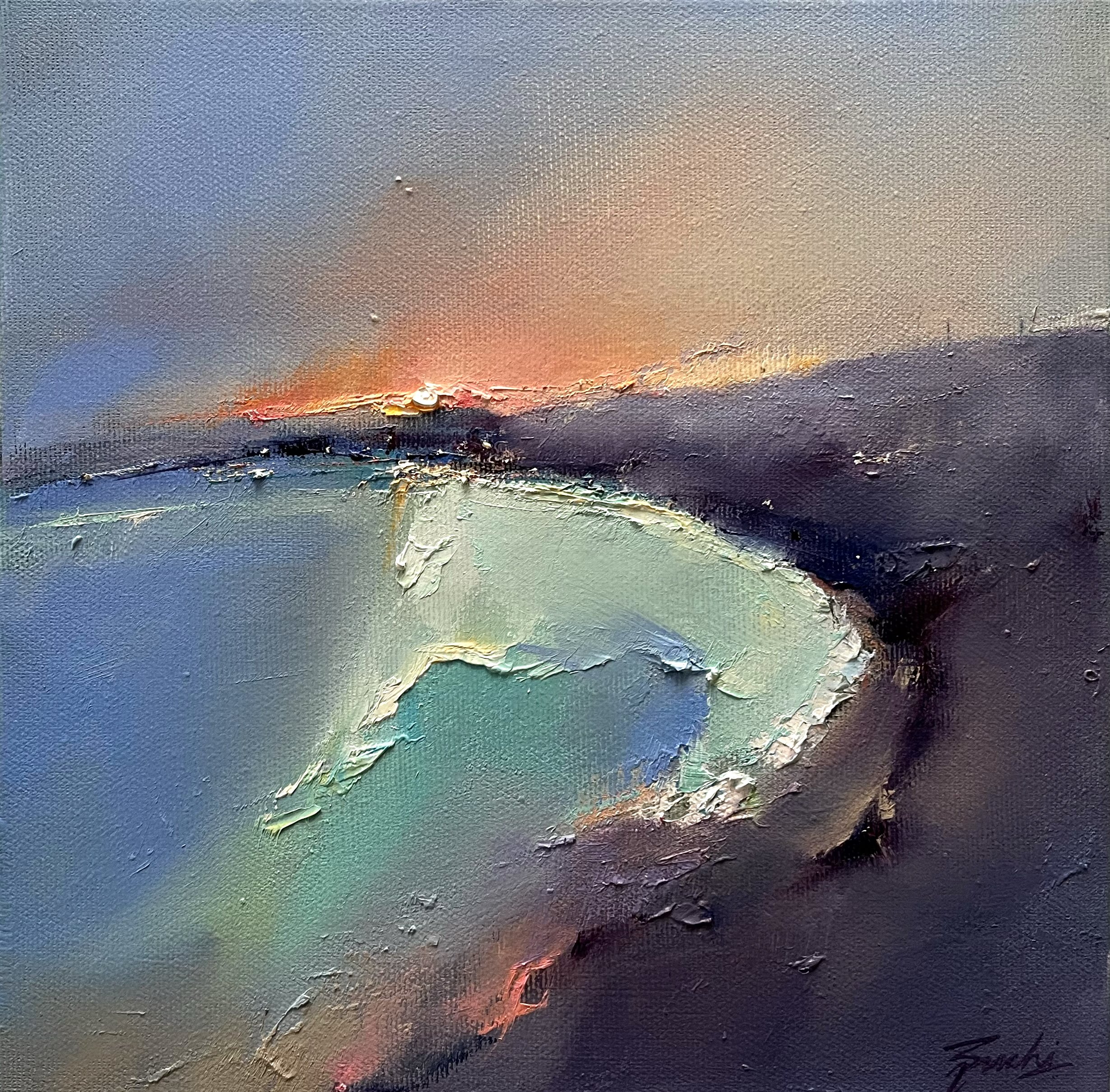 Across the bay, Oil 10" x 10"