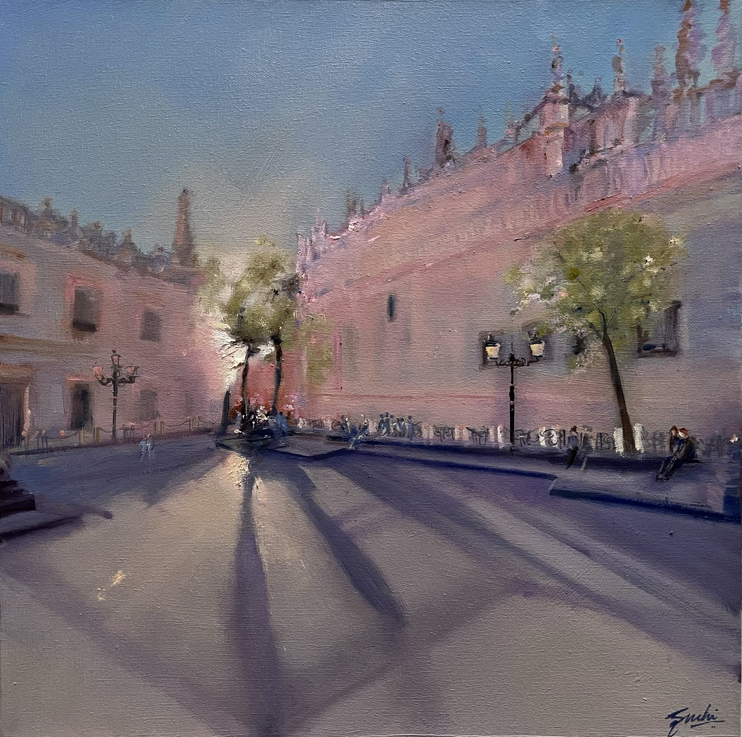 Evening light, Seville, Oil, 16" x 16"