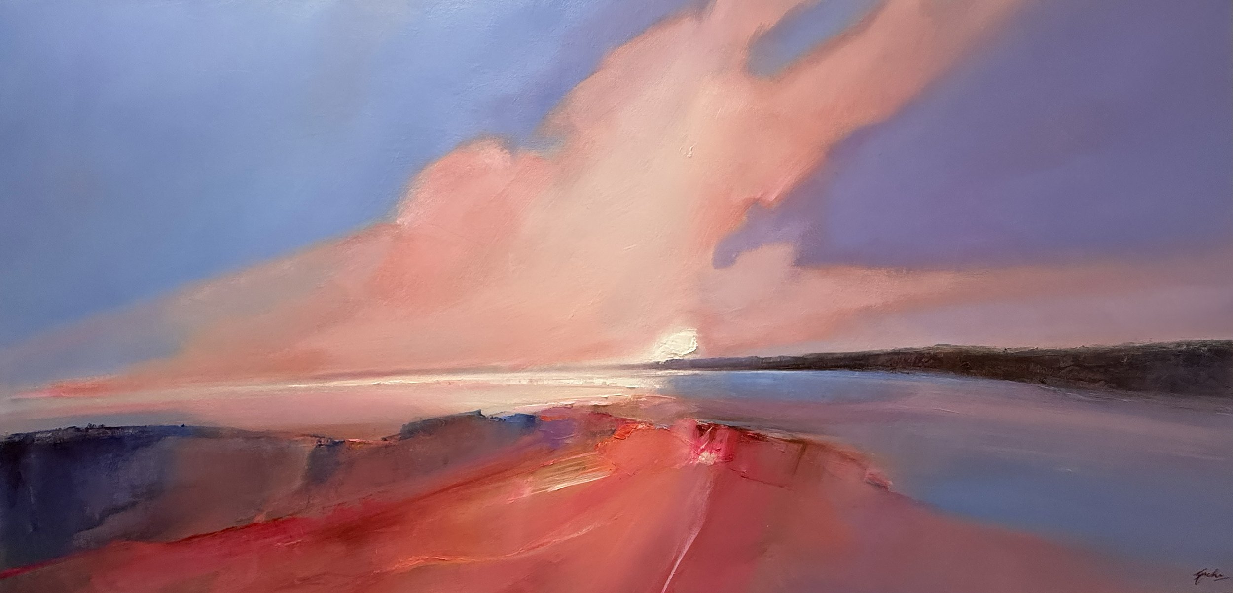 SOLD, Sea of light, oil on canvas, 60” x30 ", Commission by request