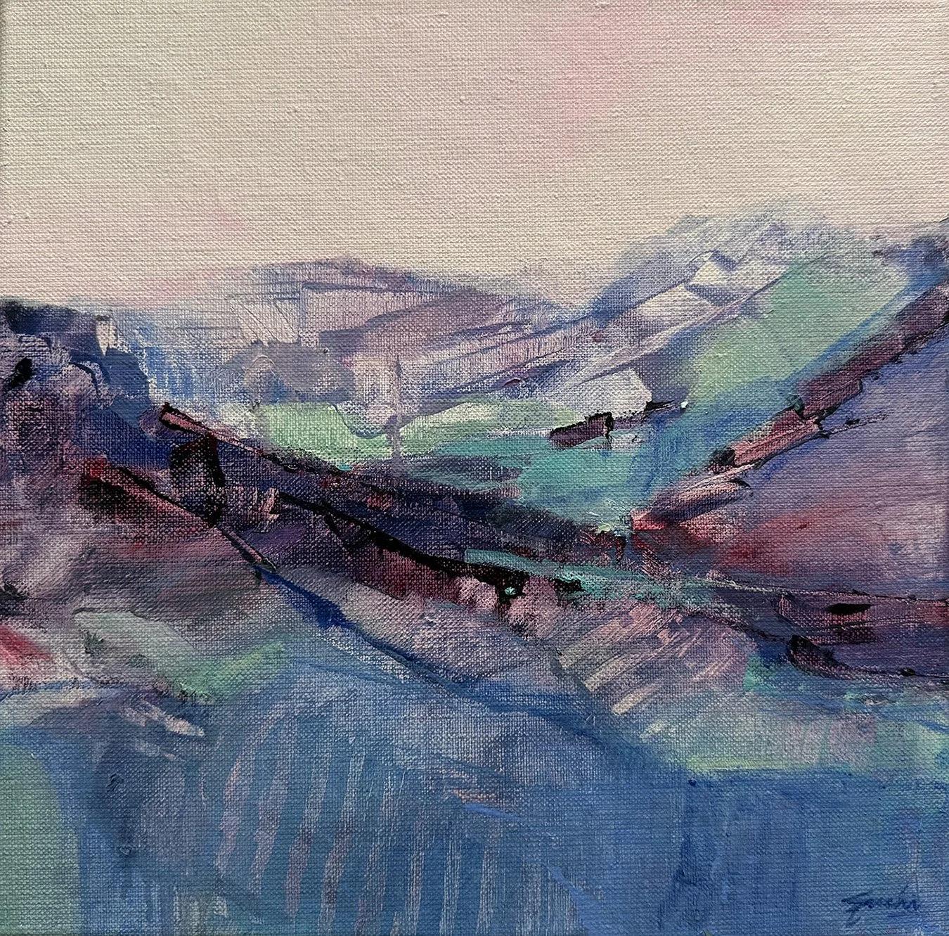 Furrows, Oil on canvas, 12" x 12"