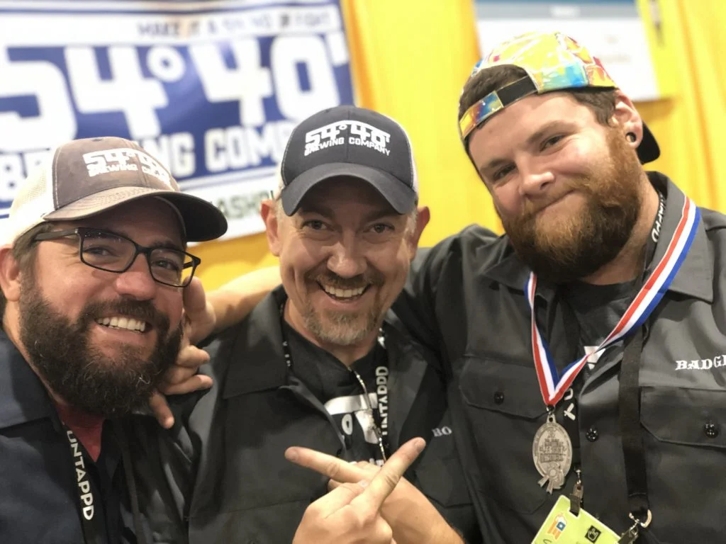54-40 Brewing Team at GABF donning their Silver Medal