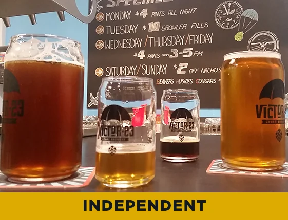 We believe in supporting independent craft beer. We believe it is important to support craft beer brewers who are independent because….they are innovative, take risks, create new and fun flavors, and are building better communities! Supporting independent craft beer brewers means supporting small business and puts more money into local economy, which benefits all of us in our community! We are all about supporting local, independent craft beer aim to solely feature Vancouver, Wa., Southwest Washington, North Bank Beer, Washington and Oregon craft beer.