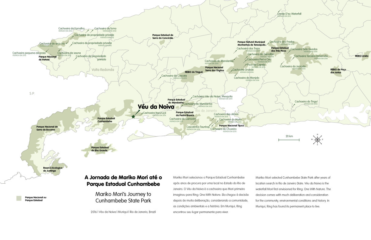 Click the map to learn more about the journey Mariko Mori and Faou Foundation went on to find Veu da Noiva.