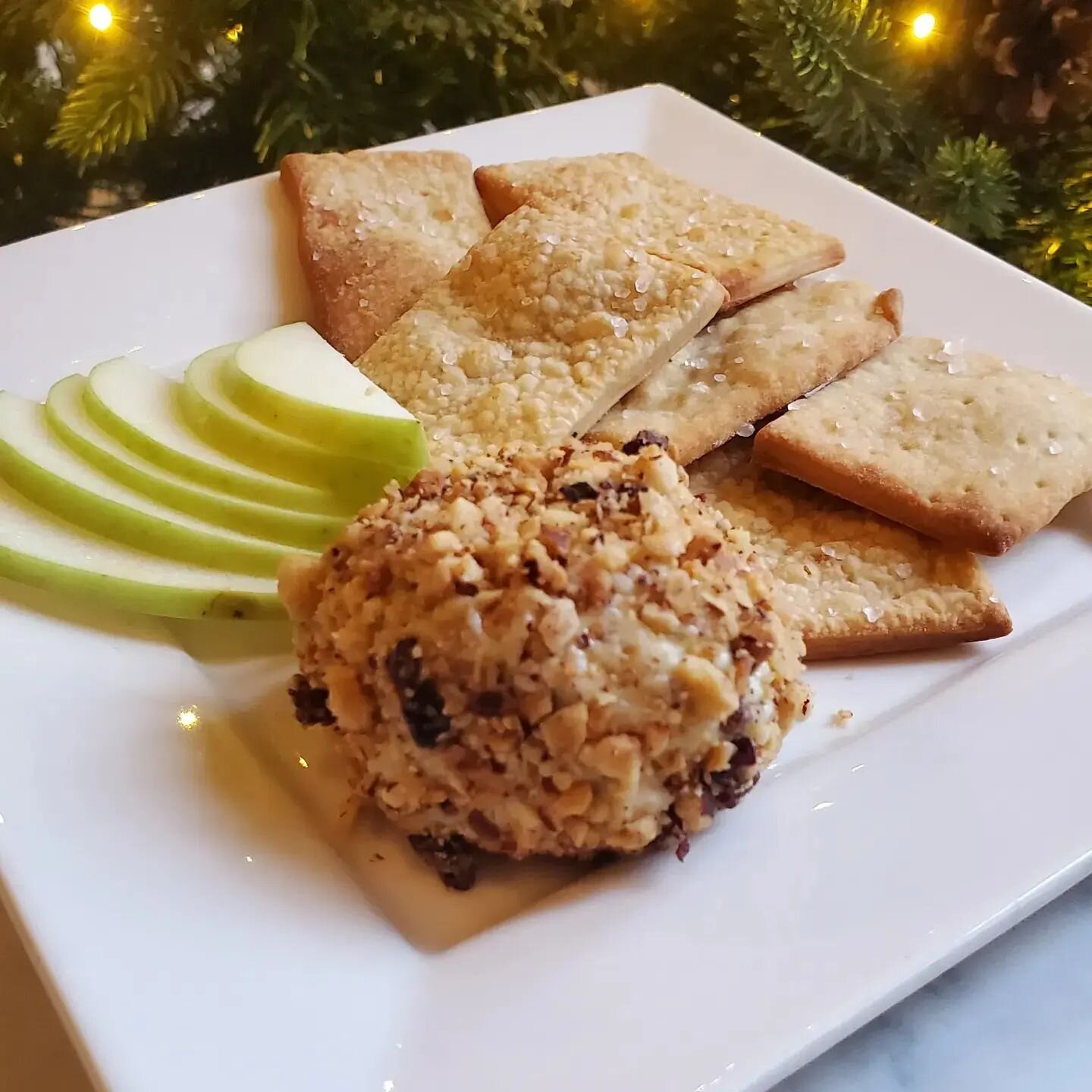 Our holiday specials are here and will be offered through the month of December! Our gorgonzola cheese ball is coated in crushed hazelnuts and dates, served with crackers - not traditional but so delicious! We are also offering a Chai Panna cotta wit