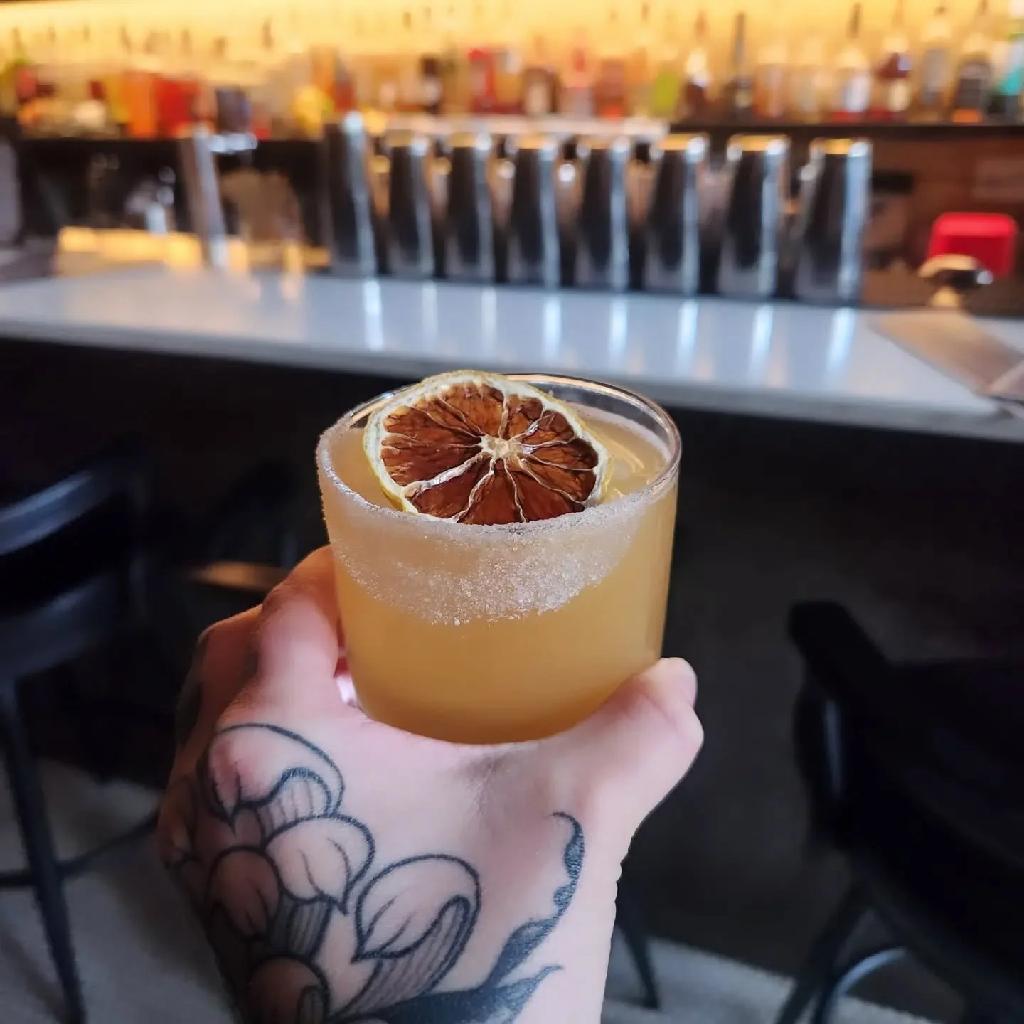 Slip (sip) into the weekend vibes with today's cocktail special, Beehive ~ hazelnut infused bourbon, creme de cacao, Amaro Nonino, lemon &amp; honey!