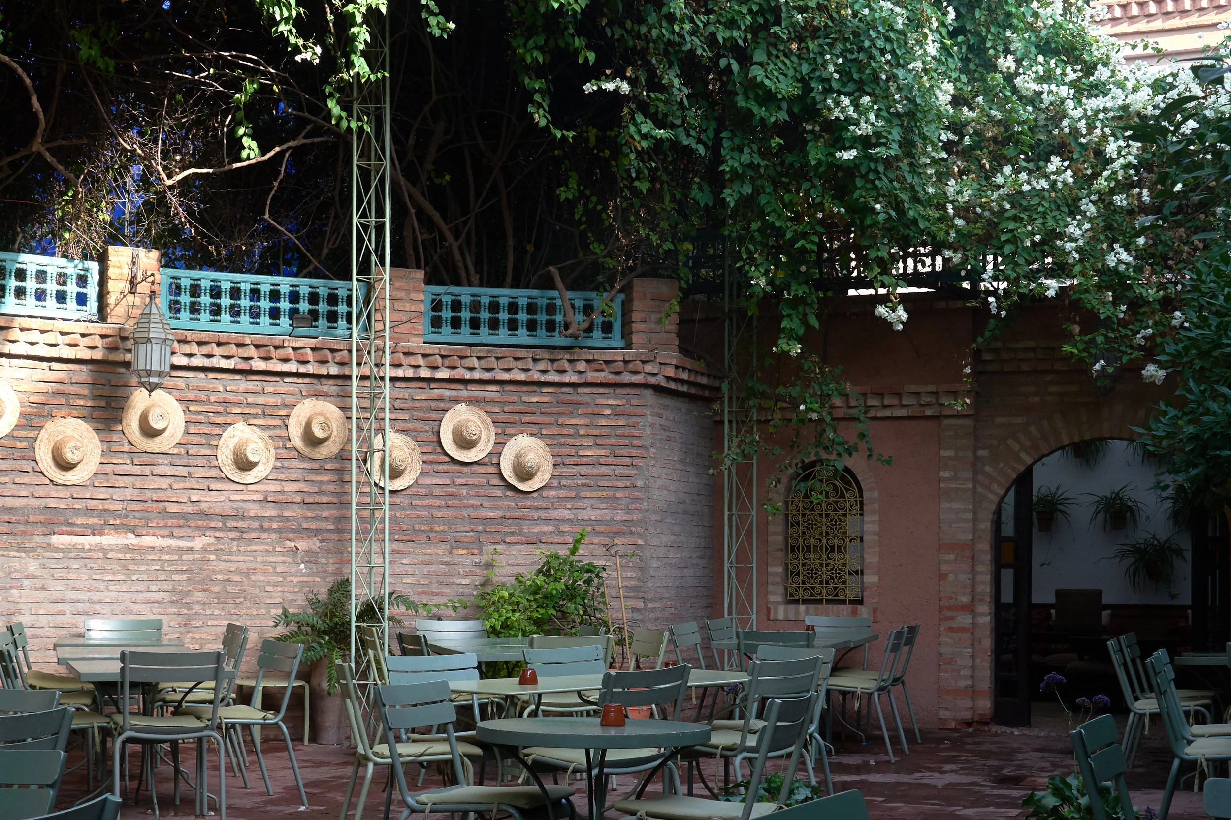 Early-risers get all the best photos of Gueliz’s destination botanic garden—and breakfast on the patio at Café Majorelle.